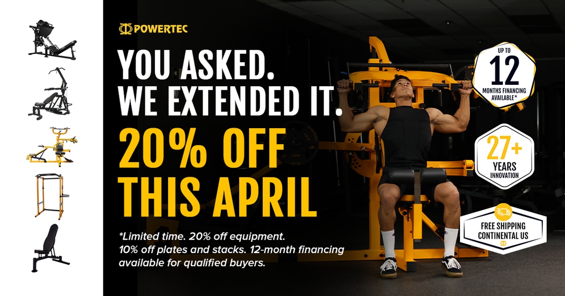 A high-conversion performance ad featuring a Home Gym Equipment set with clear seasonal offer messaging, financing options, and social proof.